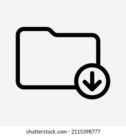Folder download icon. Vector illustration. 