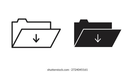 Diseño del logotipo de los iconos de la Descarga de la carpeta, iconos del pictograma