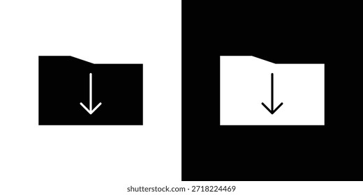 Ícones de download de pasta. Pixels de símbolo de ilustração de modelo de vetor perfeitos