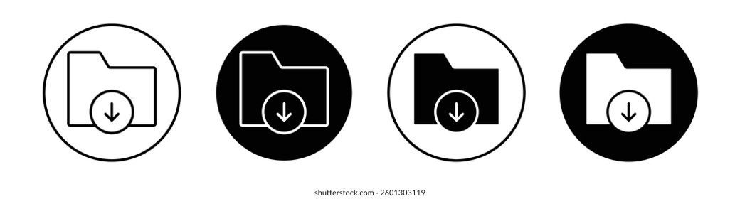 Folder download icons vectors graphics collection