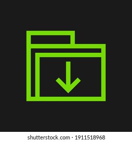 Descarga de carpetas píxel perfecto vector de icono minimalista con color sólido. adecuado para UIUX, plantilla de impresión, diseño web y otros