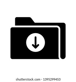 folder download vector glyph flat icon