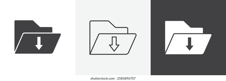 Folder download vector icons collection graphic designs for ui designs