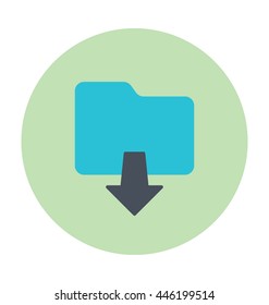 Folder Downloading Vector Icon