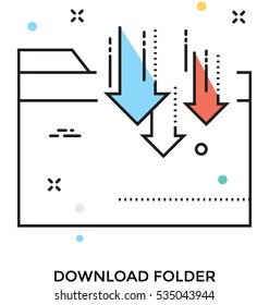 Folder Downloading Vector Icon