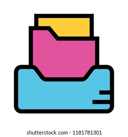 folder drawer color line icon