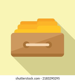 Folder drawer icon flat vector. Platform system. Consumer access