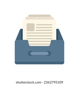 Folder drawer icon flat vector. Software system. Client access isolated
