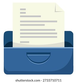 Folder drawer icon flat vector illustration representing software system client access data storage organization and document management concepts
