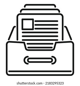 Folder drawer icon outline vector. Software system. Client access
