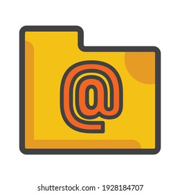 folder with e mail icon. folder illustration. Flat vector icon. can use for, icon design element,ui, web, app.