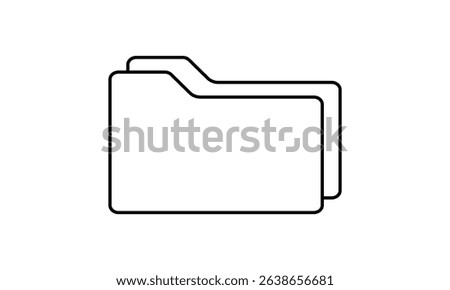 Folder editable outline icon isolated on transparent background. vector illustration.	