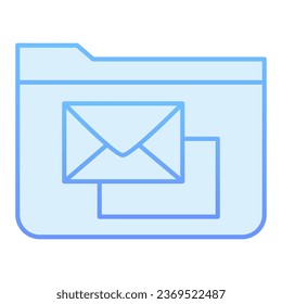 Folder with envelope flat icon. Folder for mail blue icons in trendy flat style. Computer folder gradient style design, designed for web and app. Eps 10