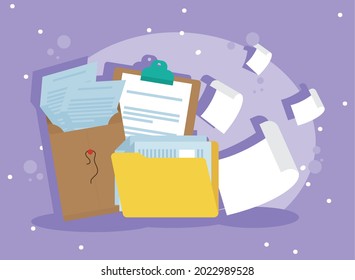 folder and envelope paperwork icons