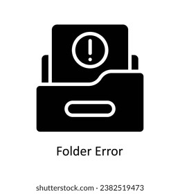 Folder Error vector  Solid Design illustration. Symbol on White background EPS 10 File 