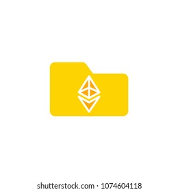 Folder ethereum icon illustration vector symbol