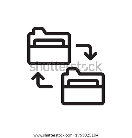 Folder Exchange Vector Outline Icon. Banking and Finance Symbol EPS 10 FIle