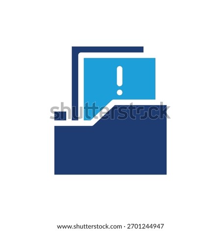 Folder with exclamation mark colored icon vector design good for web or mobile app