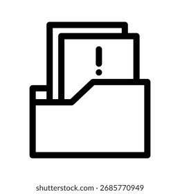 Folder with exclamation mark outline icon vector design good for web or mobile app