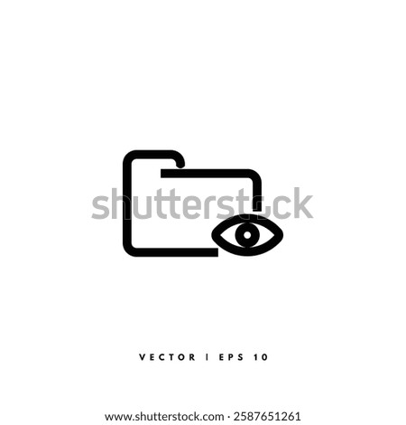 Folder Eye Icon. Editable Stroke