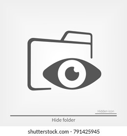 folder and eye icon. hidden folder.
