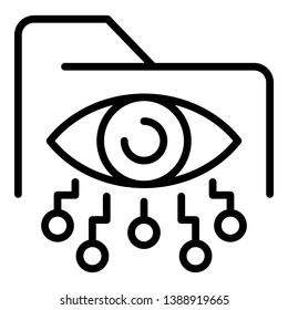 Folder eye network icon. Outline folder eye network vector icon for web design isolated on white background
