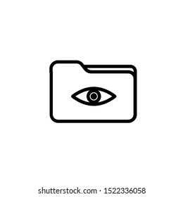 Folder eye network icon. Outline folder eye network vector icon for web design isolated on white background
