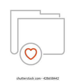 Folder Favourite Illustration - Flat Icon