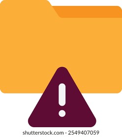 Folder File Alert Icon Vector Flat Illustration