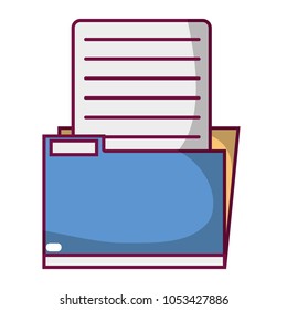 folder file archive with document information vector illustration