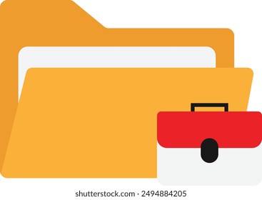 Folder File Bag Icon Vector Flat Illustration