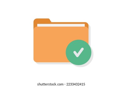 Folder file check mark icon vector design illustration, folder file and check mark icon