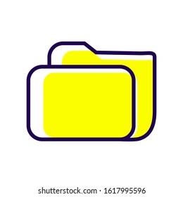 Folder with file color icon. Folder with document vector outline colorful sign