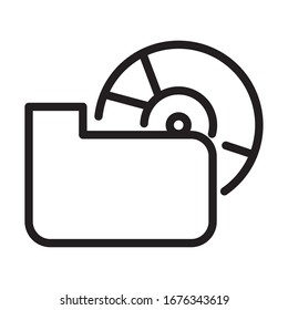 folder file compact disk sound line style icon vector illustration