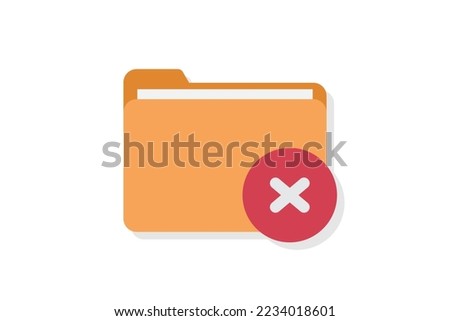 Folder file delete or missing icon vector design illustration