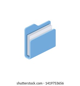 Folder file directory. Vector 3d isometric color icon new flat style. Creative illustration, idea for infographics.