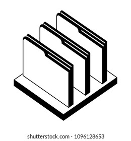 folder file document archive on shelf isometric