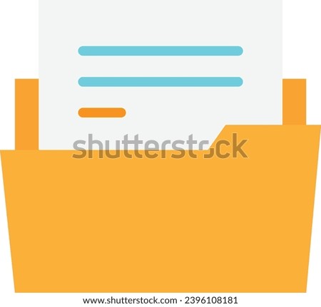 Folder File Document Icon Vector Flat Illustration