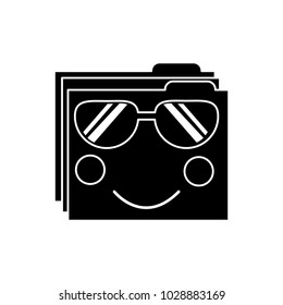 folder file document kawaii character