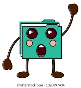 folder file document kawaii character