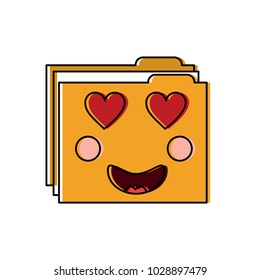 folder file document kawaii character