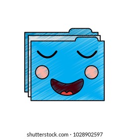 folder file document kawaii character