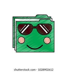 folder file document kawaii character