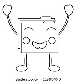 folder file document kawaii character