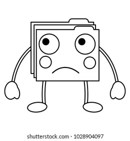 folder file document kawaii character