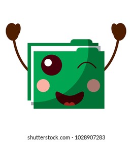 folder file document kawaii character