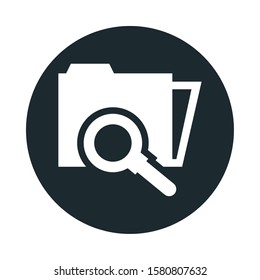 folder file document with magnifying glass vector illustration design