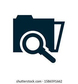 folder file document with magnifying glass vector illustration design