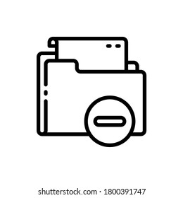 Carpeta, archivo, documento, papel con iconos de esquema menos. Ilustración vectorial. Trazo editable. Icono aislado adecuado para web, infografías, interfaz y aplicaciones.