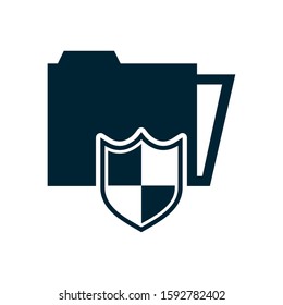 folder file document with security shield vector illustration design